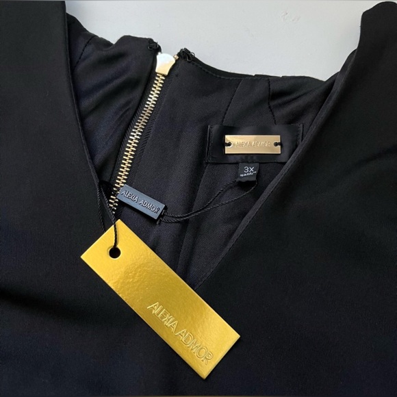 Alexia Admor Military Neck Sheath Dress Long Sleeve Solid Black - Picture 2 of 6